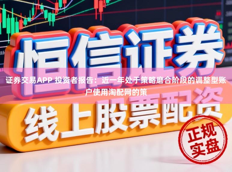证券交易APP 投资者报告：近一年处于策略磨合阶段的调整型账户使用淘配网的策